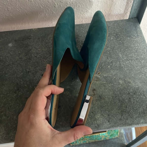 Franco Sarto Teal Suede Flats - Picture 6 of 10